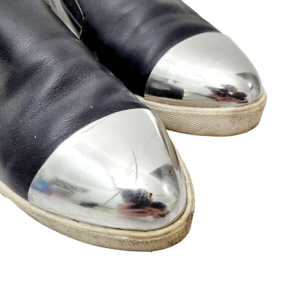 Y2K Top Fashion Black & Silver Sneakers Shoes Size: 5US - Picture 3 of 8